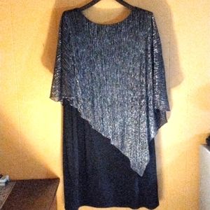 A SLNY black dress/ silver sequence